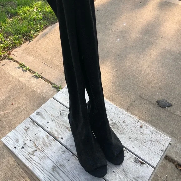 Jeffrey Campbell OTK Boots 8.5 Sandals Thigh High - Picture 6 of 13